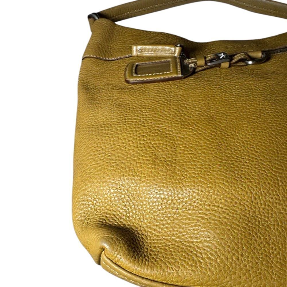 PRADA Caramel Brown Vitello Daino Leather Bucket Bag Luggage Tag Auth - Picture 9 of 15
